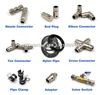 High pressure spray joint atomizing nozzle accessories end straight through single spray double spray elbow tee 9.52mm 3