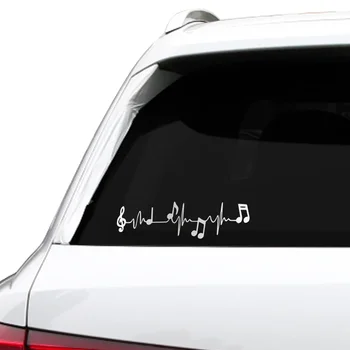 Adesivo per auto La musica è il battito cardiaco della vita Grafica per finestre Decalcomania in vinile riflettente Accessori per la decorazione di notebook per laptop per camion