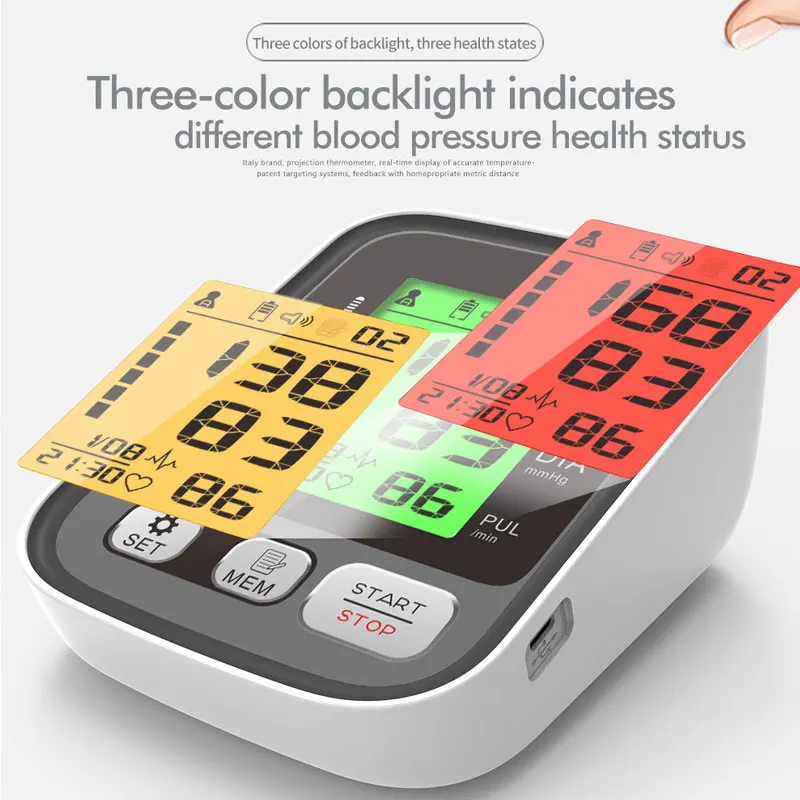 Large Cuff Easy@Home Digital Upper Arm Blood Pressure Monitor, 3-Color