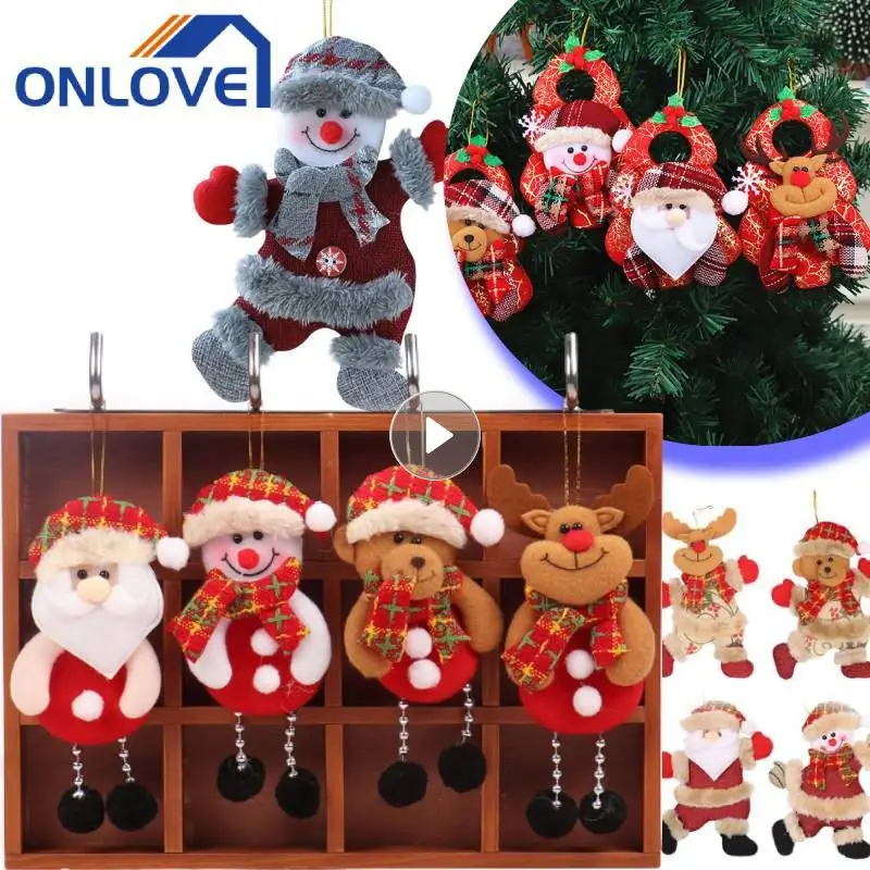 

Merry Christmas Ornaments DIY Xmas Gift Santa Claus Snowman Tree Pendant Doll Hang Decoration For Home Noel Natal Happy New Year