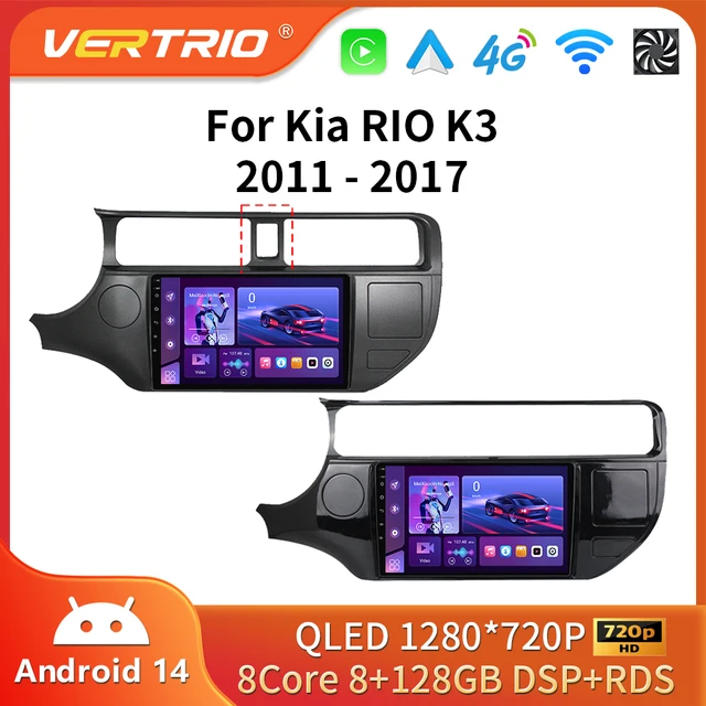 2 Din Android 16 Carplay Auto pour Kia RIO 4 K3 2011 2012 2013 - 2017 autoradio multimédia lecteur vidéo Navigation 4G WIFI BT GPS 1