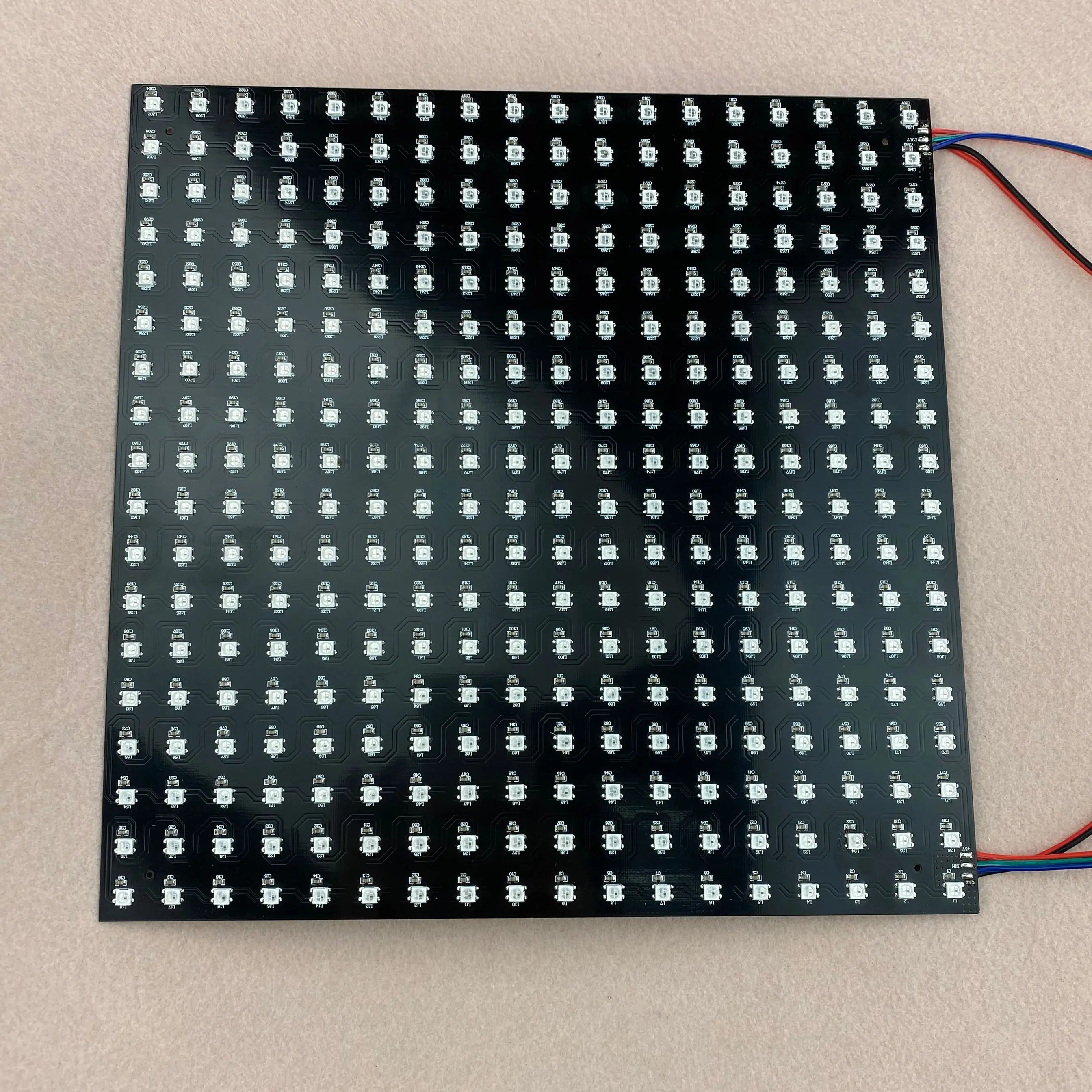 P16.6mm WS2812B 18*18픽셀 LED 디지털 리지드 패널 조명, 크기:30cm*30cm, DC5V 입력