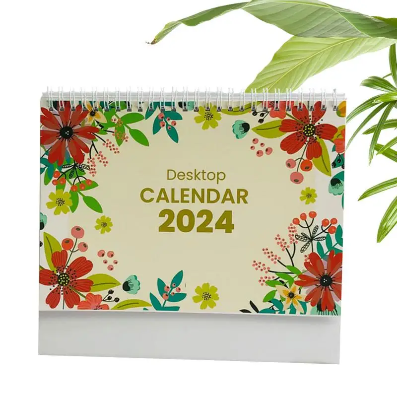 

Desk Standing Calendar 2024 Desktop Monthly Planner Table Office Tabletop Schedule