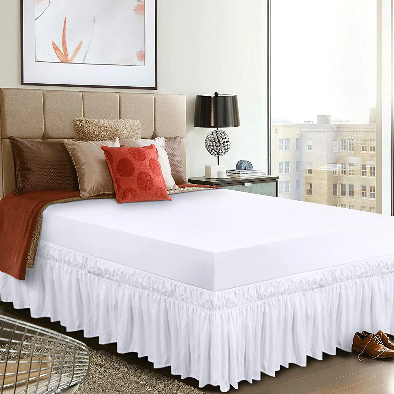 TwinQueenSizeBedSkirtsBedMattressBasesFramesCoverSetArrangedDoubleBedspreadsFor