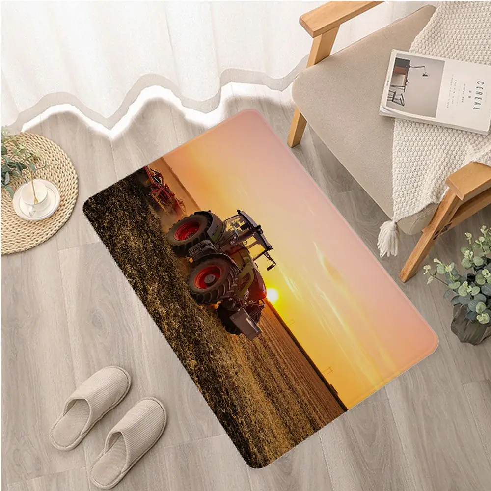 Tractor Bathroom Mat Nordic Style Bedroom Living Room Doormat Home Balcony Anti-Slip Welcome Doormat Laundry Room Mat Bath