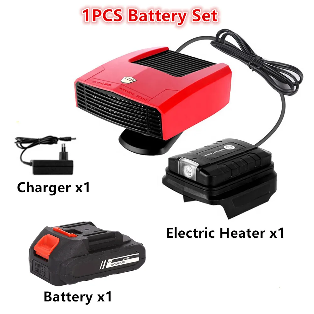 Lithium Electric Heater Portable Demister Car Mounted Outdoor Heater Warmer  Machine With Light And USB For Makita 18V Battery - AliExpress