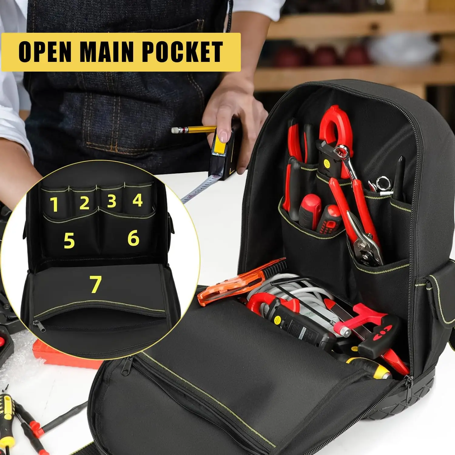 LOKASS Backpack Tool Bag - Heavy Duty Tool Backpack For En, HVAC Tool - View #9