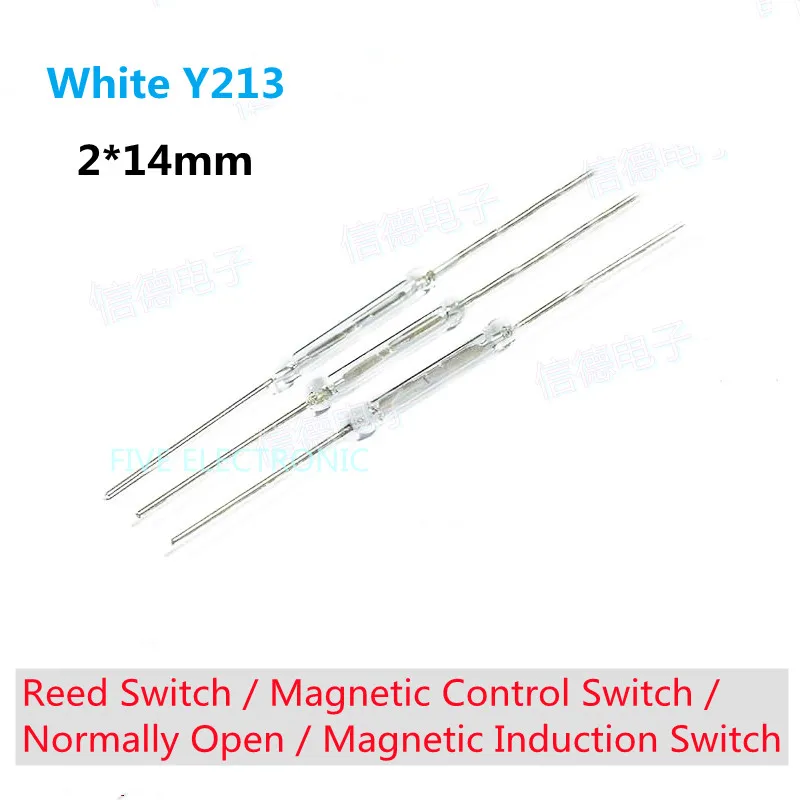 

10PCS/LOT 2*14mm White Y213 Reed Switch Magnetic Control Switch Normally Open Magnetic Induction Switch