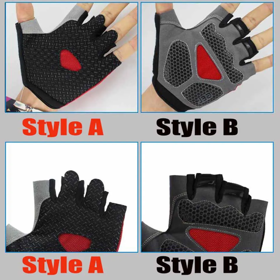 HOT Cycling Anti-slip Anti-sweat Guante Ciclismo Men Women Half Finger Gloves Breathable Anti-shock Sports Gloves Bike Glove 5