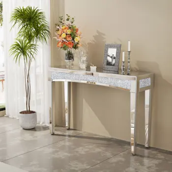 47.2 Mirrored desk silver Console 1