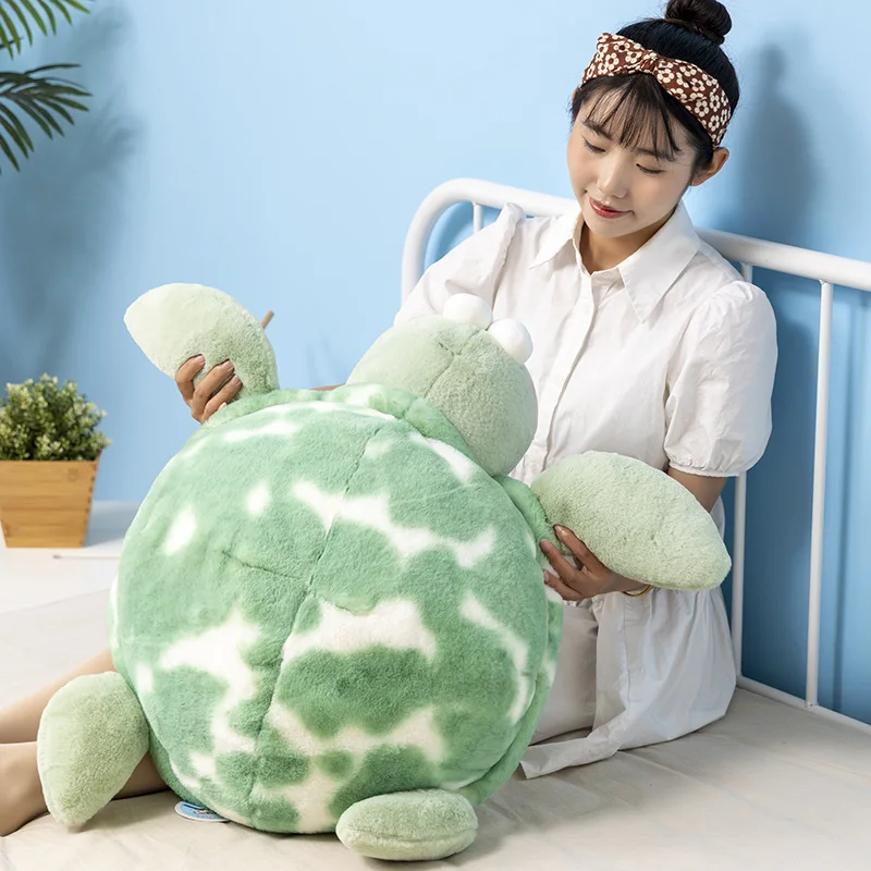 57/73cm Cute Big Eyes Turtle Plush Toy Piebald Turtle Shell Plushies Dolls Stuffed Animals Soft Kids Babys Toys Home Room Decor