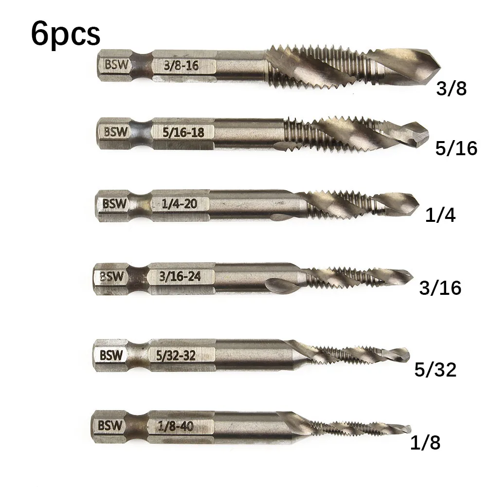 

Reamer reamer Machine 6 Sizes Thread Taps screw tap Thread Taps Tools Drill Bits Power Tools 6Pcs/set Shank Steel