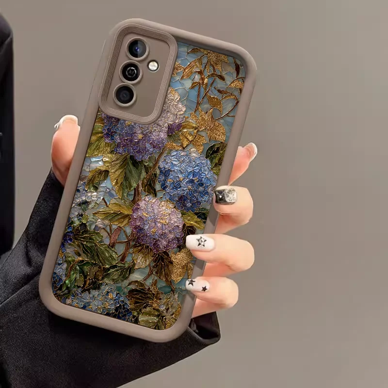 Creative Blue Hydrangea Floral Soft Phone Case Cover