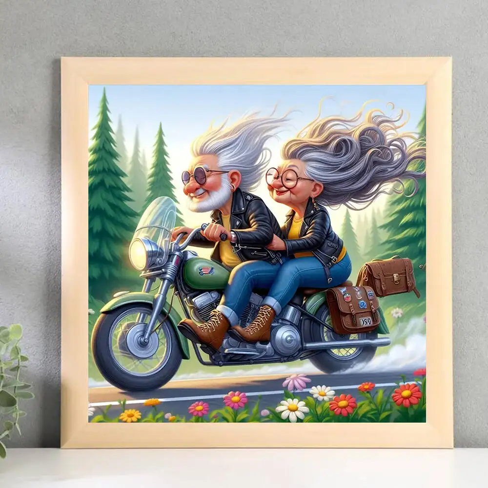 Huacan Couple DIY Diamond Paintings Old Woman Diamond Embroidery Complete Kit Old Man New Mosaic Decor for Home