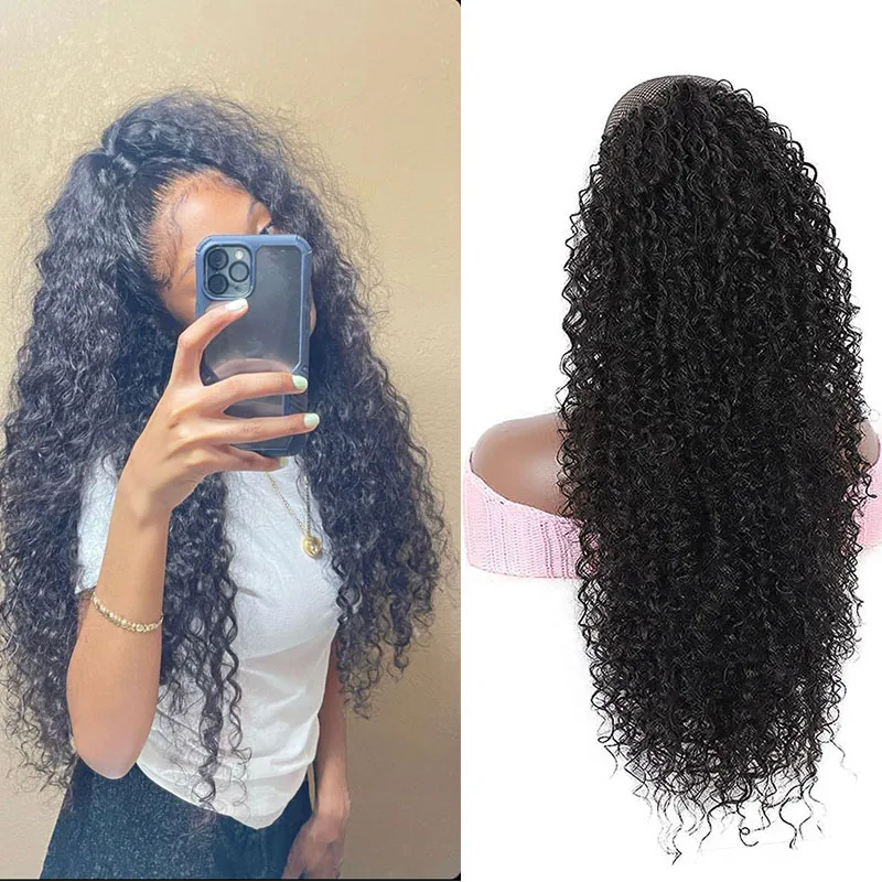 

Afro Kinky Curly Darwstring Ponytail Hair Extensions 20 Inch Drawstring Ponytail Synthetic Heat-Resistant Horse Tail Hairpieces