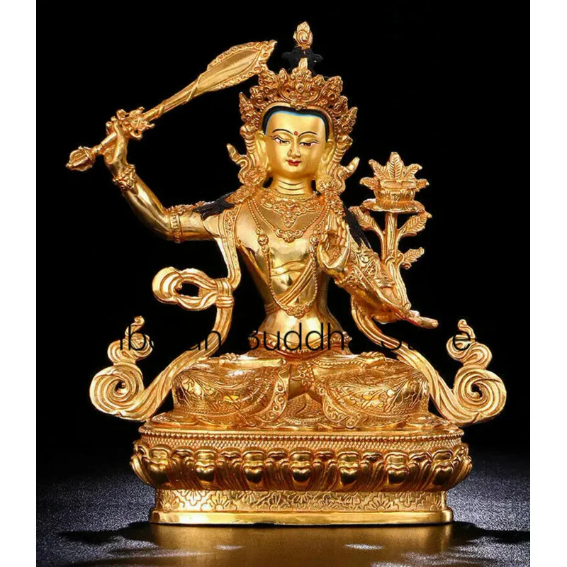Estatua de Buda Manjushri para la sabiduría | Arte tibetano tallado a mano – -ART Estatua de Buda Manjushri para la sabiduría | Arte tibetano tallado a mano – -ART