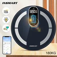 INSMART Body Digital Weight Scale Solar & Light Energy Charging Smart Scale Balance Bioimpedance Body Fat Bathroom Scales BMI 1