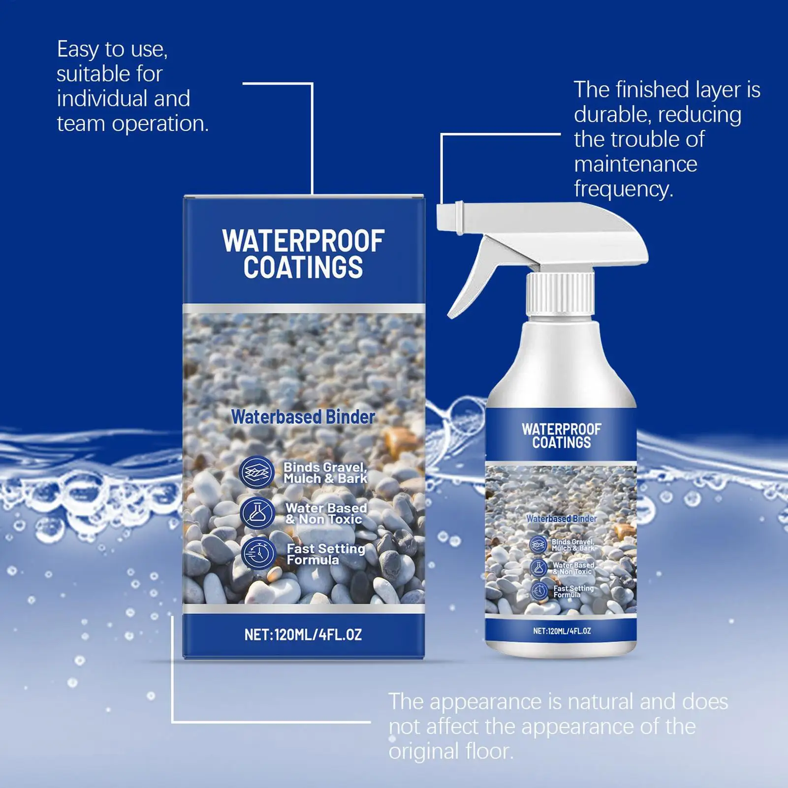 Mulch Glue For Rocks Sealer Adhesive Stabilizer Waterproof Fast Drying Spray For Outdoor Yard Playground Patio Backyard 120ml