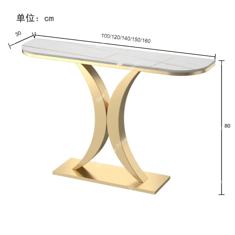 Description Picture 2 of itemModern Light Luxury Slate Console Tables Living Room Furniture Entrance  Home Wrought Iron Against The Wall Hallway Table