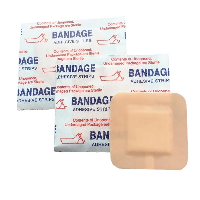 50pcs/set Square Shape Band Aid First Aid Skin Patches Hemostatic  Strips Breathable Adhesive Bandages Woundplast 2