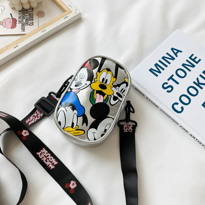 

Disney Mickey Children's Shoulder Bag Boys and Girls Fashion Cartoon Print Small Square Bag Phone Change Storage Crossbody Bag