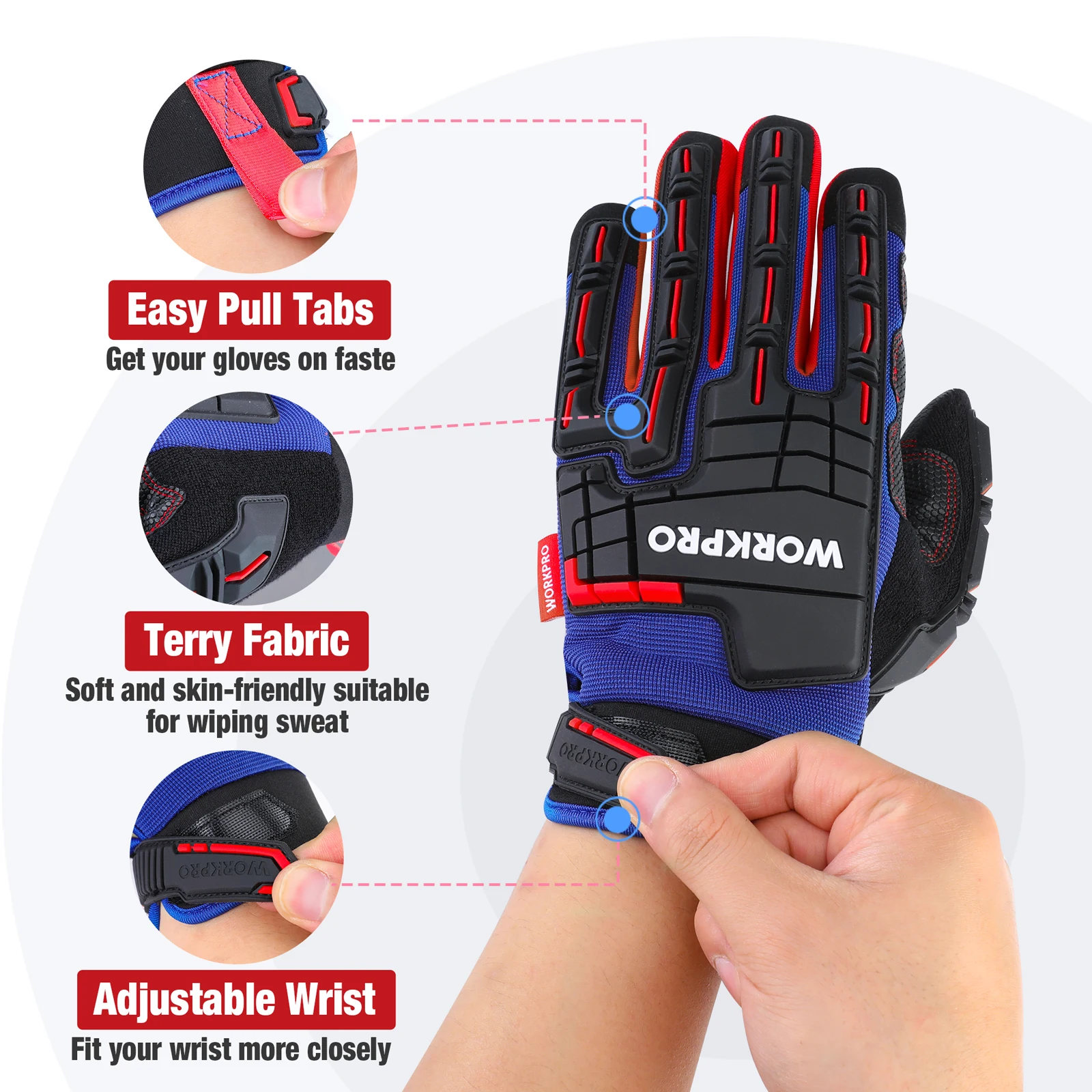 Work Gloves Heavy-duty Touch Screen Full Finger Glove Impact Protection Tactical Mittens Military Army Paintball