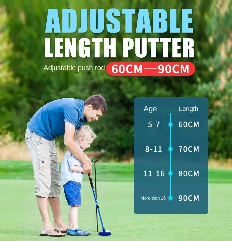 Description Picture 2 of itemPGM Golf Clubs Double Sided Putter Children Beginner Left Right Handclub Youth Practice Adjustable Length JRTUG014