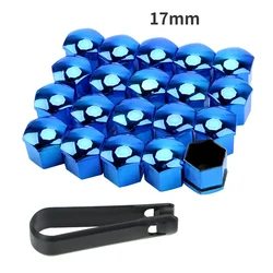 Enhanced Car Wheel Nut Protection Covers - Anti - Rust Hub Screw Exterior Decor Set (20pcs) (Blue)