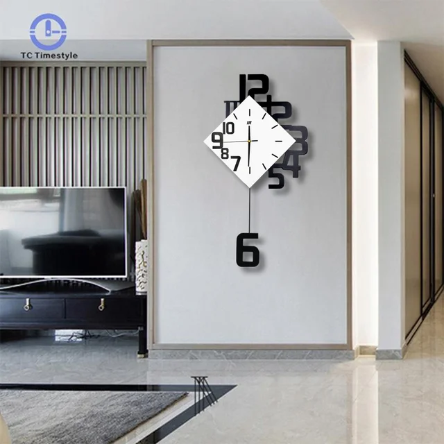 Swing Wall T Időtartam Modern Dizájn Északi Stílusú Nappali Falórák Otthoni Dekoráció Kreatív Hálószoba Csendes Falióra