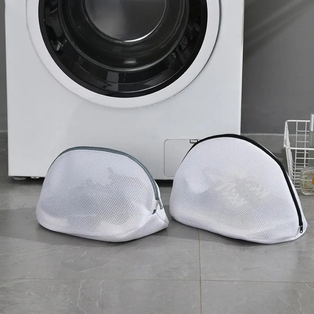 Mesh Laundry Bag With Zipper Ventilated Thickened Shoes Wash Bag Anti-winding Coat Socks Bras Washing Machine Laundry Pouch 2