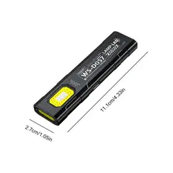 Rechargeable LED Mini Keychain Flashlight - 550LM Portable Pocket Torch with Magnet (Black)