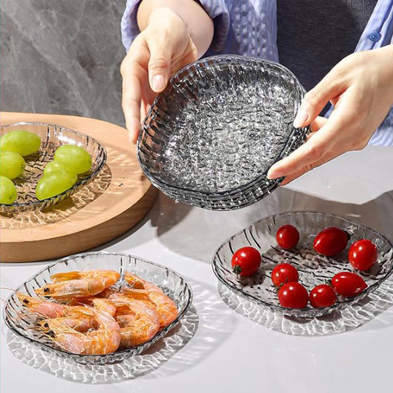 8pcs Easy To Clean Dinner Plate Storage Box Food Grade Acrylic Material Dried Fruit Plate Candy Container Snack Tray