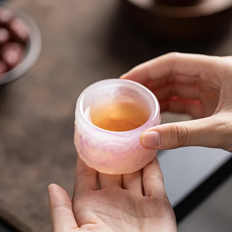50ml Ceramic Tea Cups Exquisite Ice Carving Glaze Teacup Flower Fruit Tea Cup Baijiu Cup Sake Household Tasting Cups