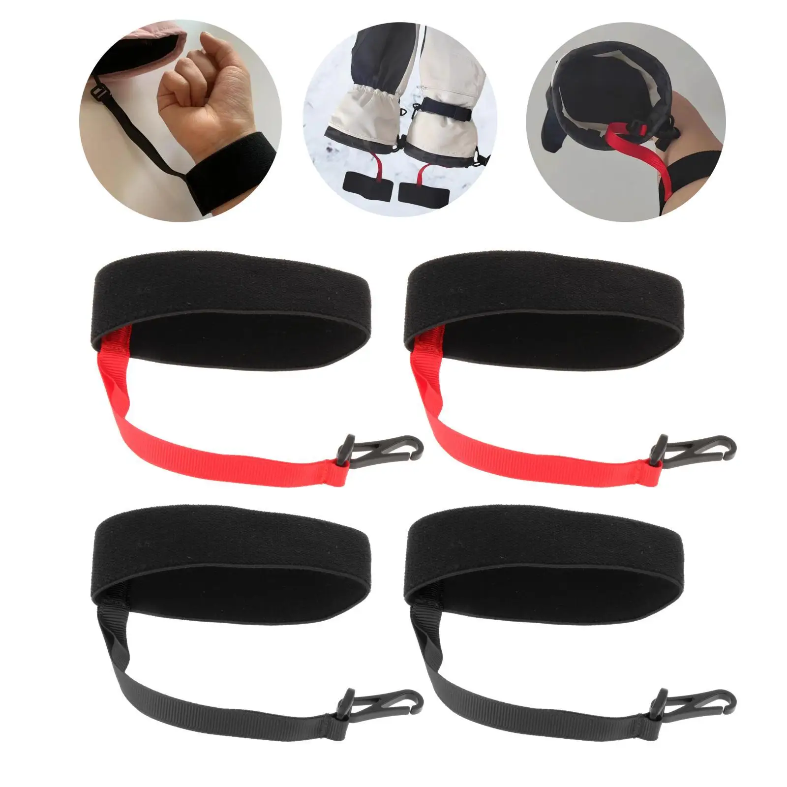 Elastic Ski Glove Wrist Strap Hanging Winter Glove Safety Strap Sport Safety for Winter Ski Outdoor Snowboarding 2x