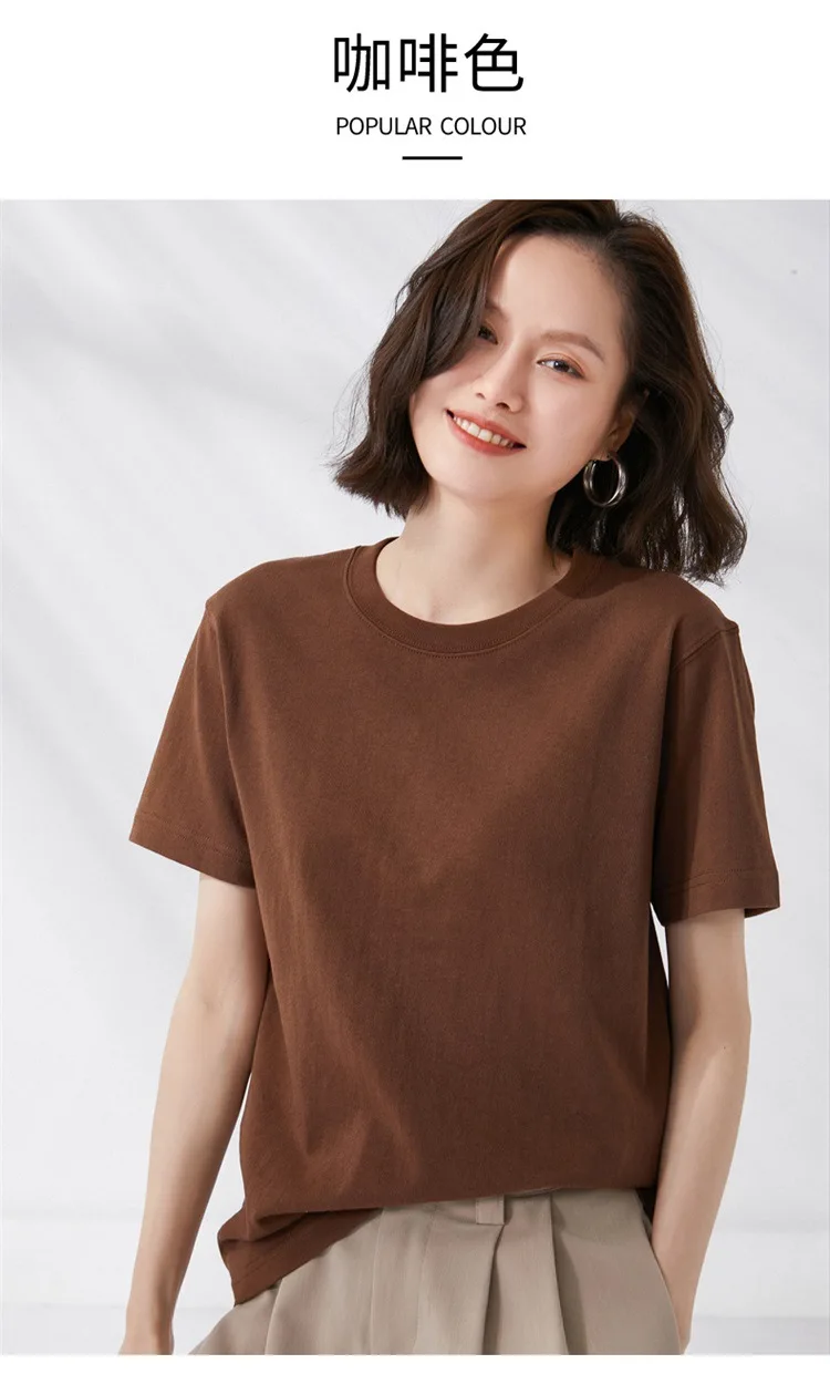 Women T-shirts 2024 Summer Tops Solid Short Sleeve Loose O-neck 100% Cotton Casual Ladies Shirts Harajuku Korean Woman Tshirts