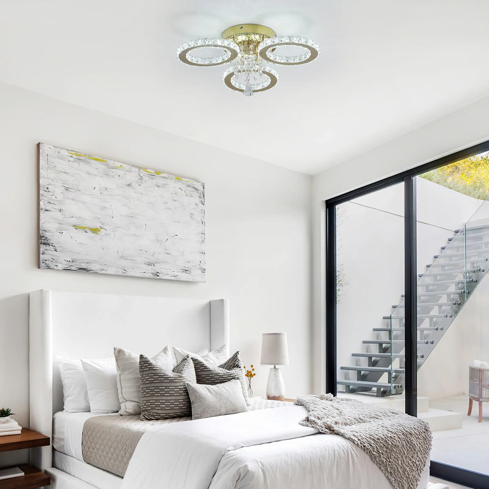 Luxury Gold Crystal LED Ceiling Lamp 4