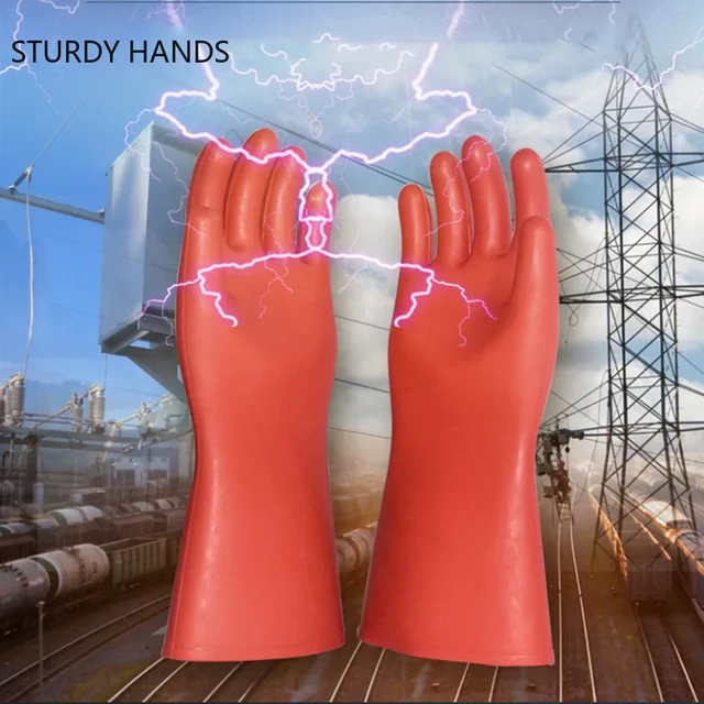 Gants en caoutchouc anti-électricité, protection professionnelle, haute  tension, isolant électrique, sécurité d'électricien, travail isoto