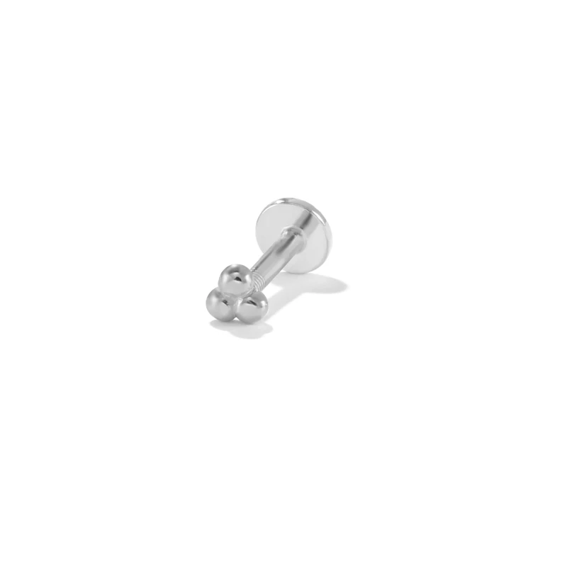 CANNER 925 Sterling Silver Stud Earrings for Women Cubic Zirconia Labret Lip Ring CartilageTragus Piercing Earring Jewelry 1pc 