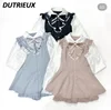 2 Piece Sets Women Outfits SC Suit Rojita Long Sleeve Lace Knot Black Shirt Waist-Tight Single-Breasted Top and Shorts Lady 1