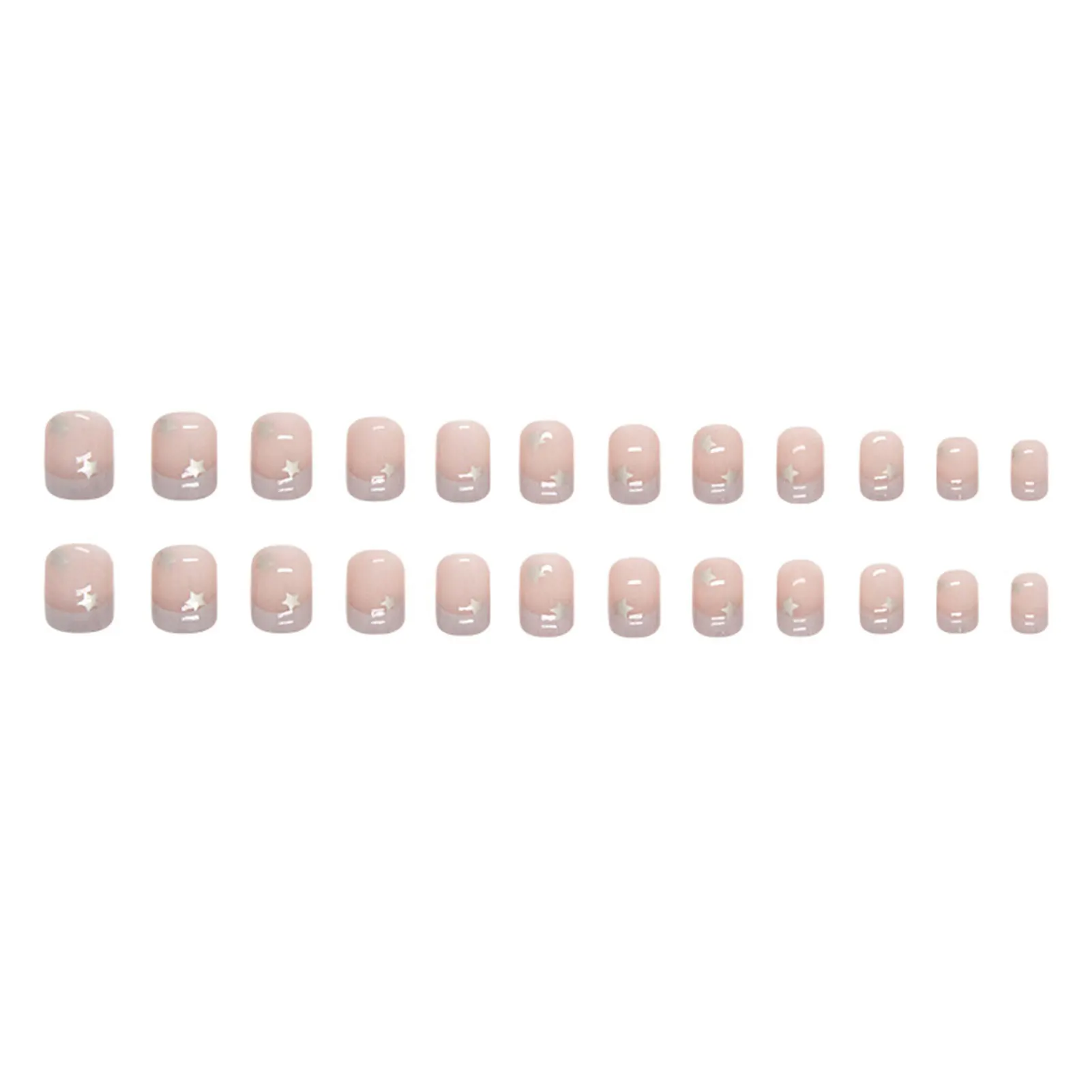 

Светильник розовые глянцевые накладные ногти с белым кончиком сладкие и очаровательные Многоразовые Накладные ногти для ежедневного и праздничного ношения