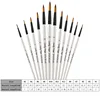 12pcs Premium Round Point Paint Brushes Set Soft Nylon Tips Paintbrush For Watercolor Oil Acrylic Face Body Crafts Rock Painting 2
