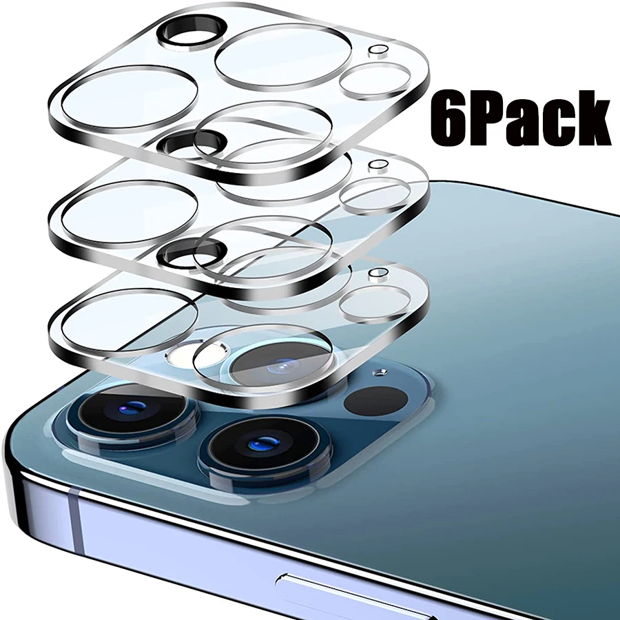 

6Pcs Back Lens 9H Glass For iPhone 13 12 11 Pro Max Full Cover Camera Screen Protector For iPhone 12 13 mini Night Circle Glass