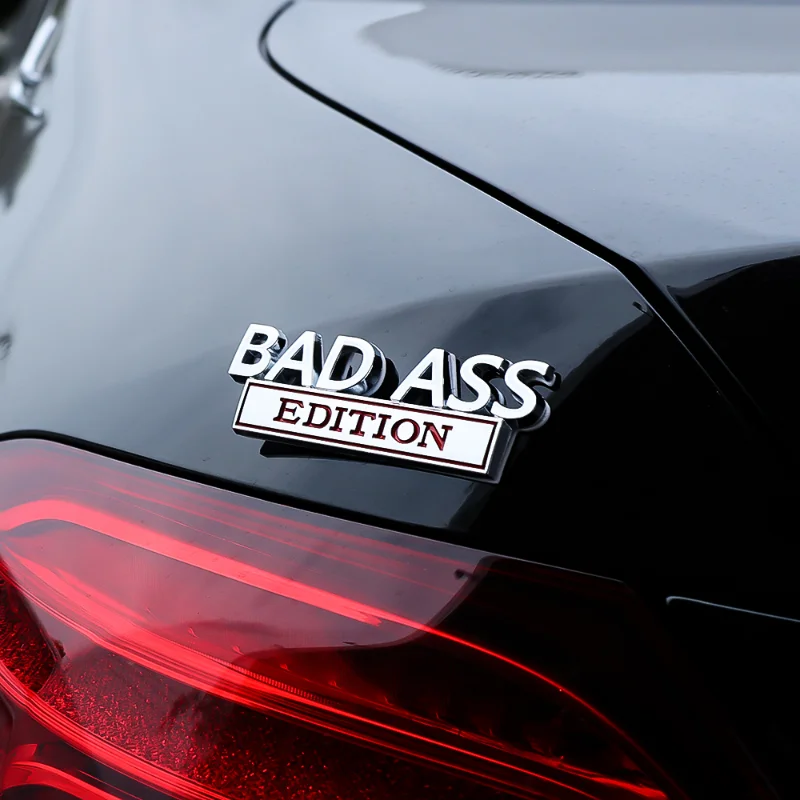 3D 메탈 BAD ASS 에디션 엠블럼 자동차 스티커, 범퍼 프론트 그릴, 테일 오토바이 SUV 트럭, 범용 장식 스티커