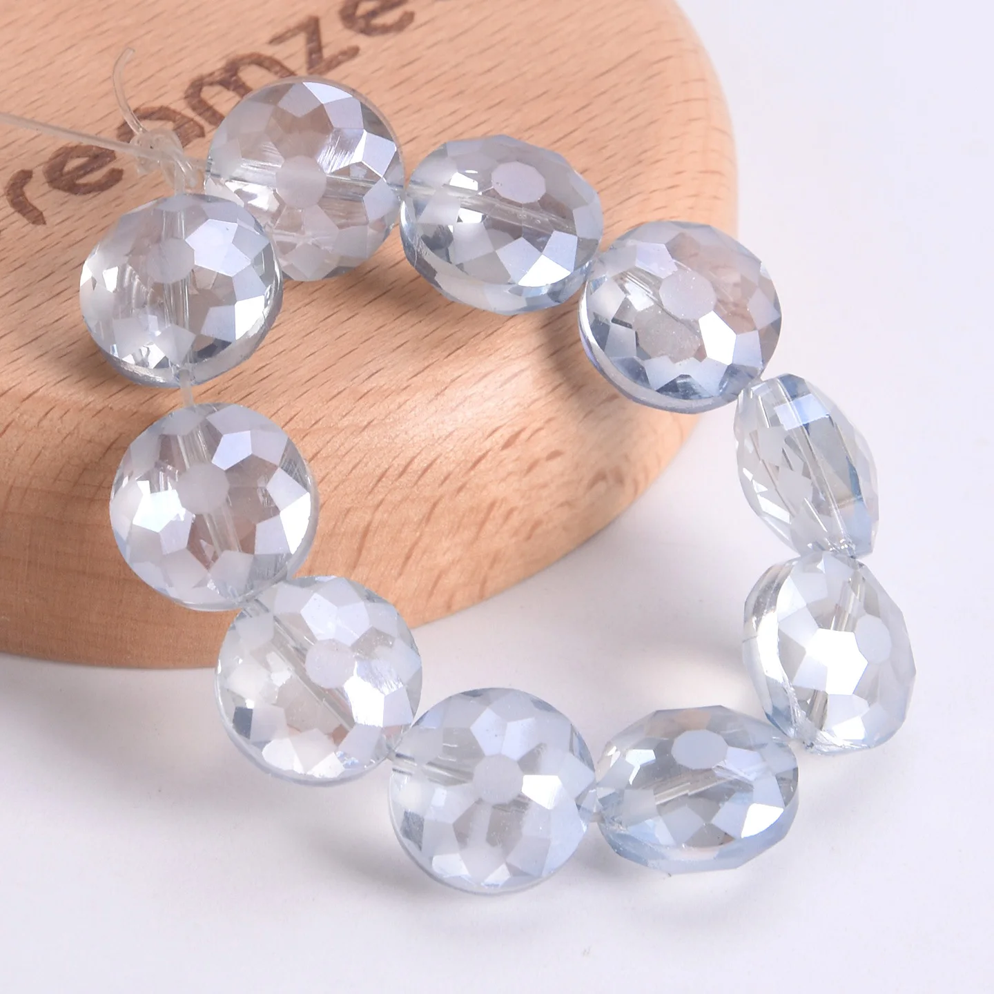 10 Cuentas De Vidrio Facetado Rondelle De 18mm - Para Hacer Bisutería Y Pulseras