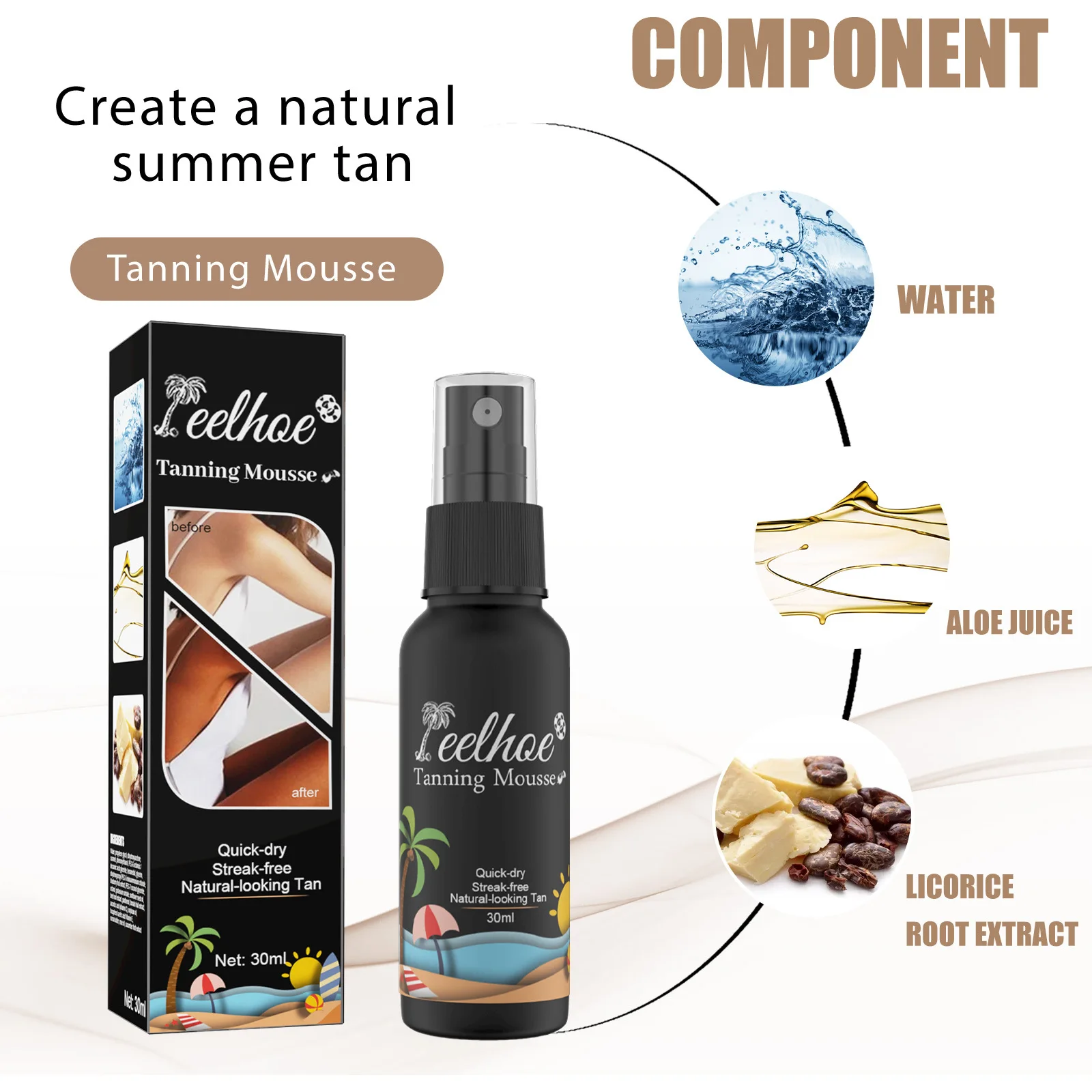 Body Quick Tanning Spray Create A Natural Summer Tan Bronzer In Sun-free Application Beach Lotion Sunless Tanning Spray Female Men_voghion.com