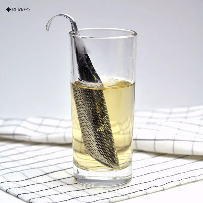 Tea Strainer Stainless Steel Tea Infuser Pipe Design Touch Feel Good Holder Tool Spoon Infuser Filter tea infuser