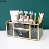 Glass Phnom Penh Cosmetic Storage Box Lipstick Stand Makeup Brush Bucket Pen Holder Makeup Tool Storage Rack Cosmetic Organizer 4