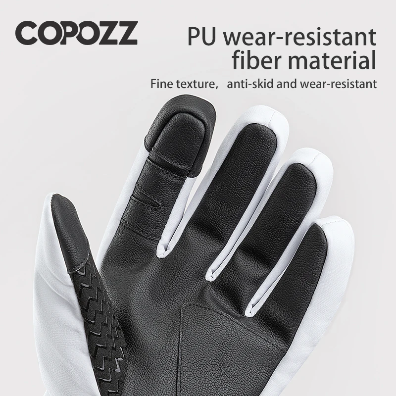 COPOZZ New Winter Men Women Ski Gloves Windproof Warm Waterproof Touch-Screen Non-slip Snowboard Snowmobile Thicken Skiing Glove 4