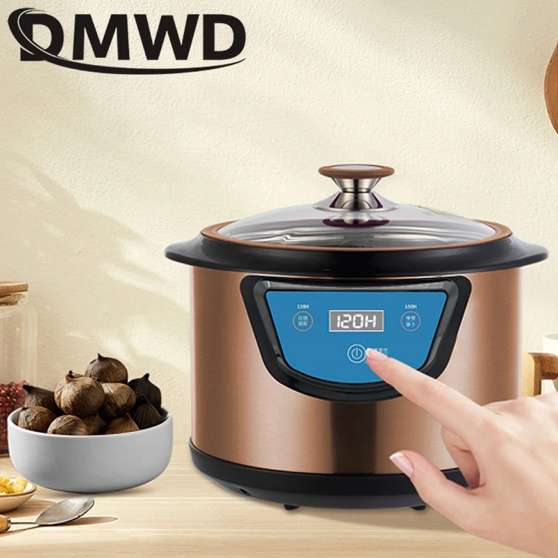 DMWD Automatic Black Garlic Fermenter 6L Home DIY Multifunctional Zymolysis Yogurt Maker Natto Rice Wine Machine Garlics Maker