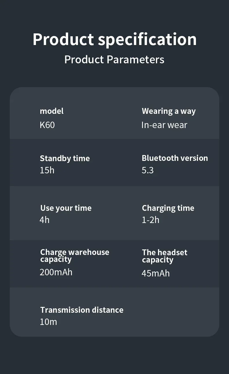Wireless Bluetooth Earphones 5.3 Stereo Headset With Microphone_voghion.com